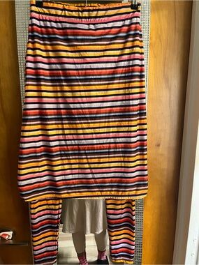 Stripe athletic pencil skirt with long leggings attached